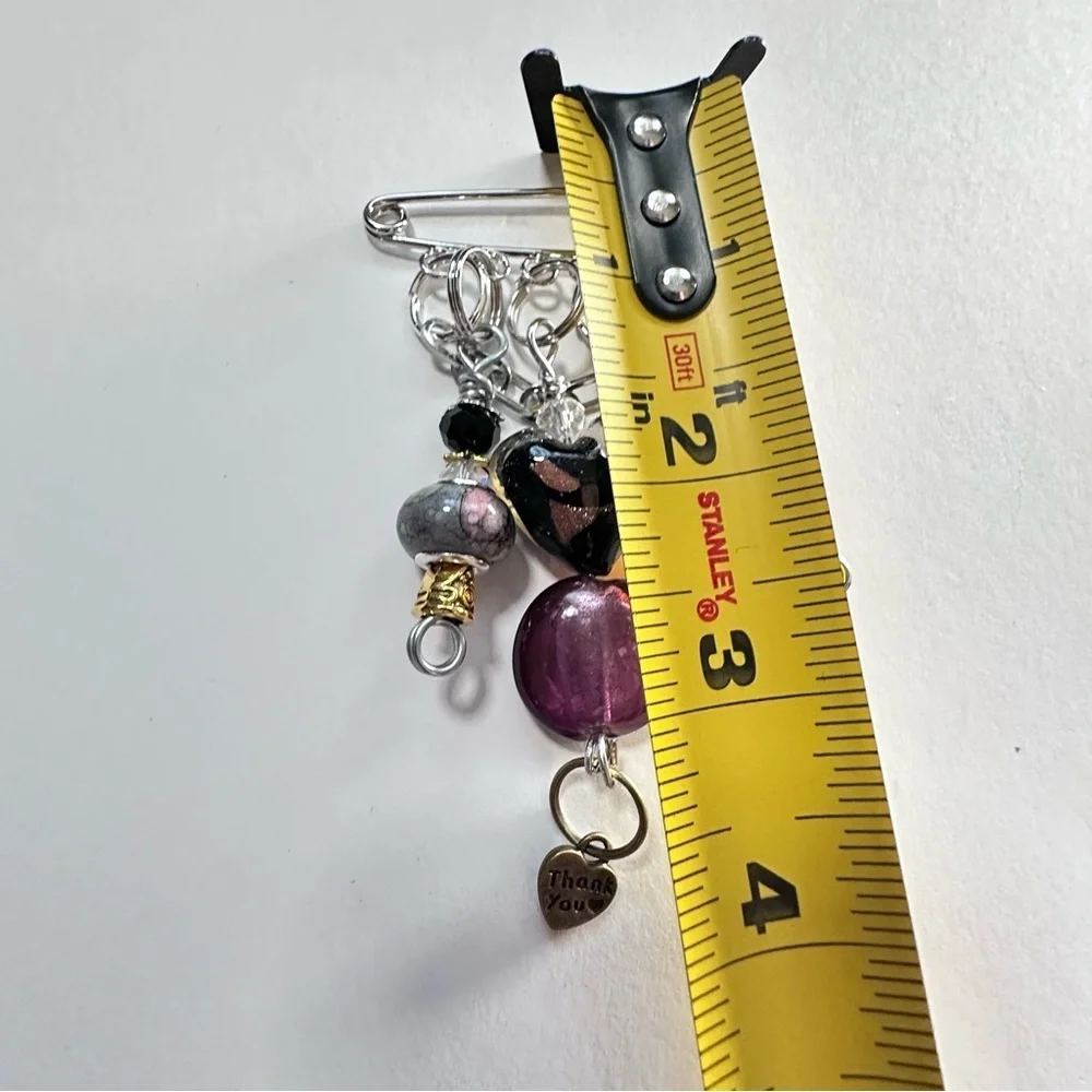 Brooch | Hand Crafted | Glass Beaded |  Pin Artisan Multicolor Wire-Wrapped OOAK